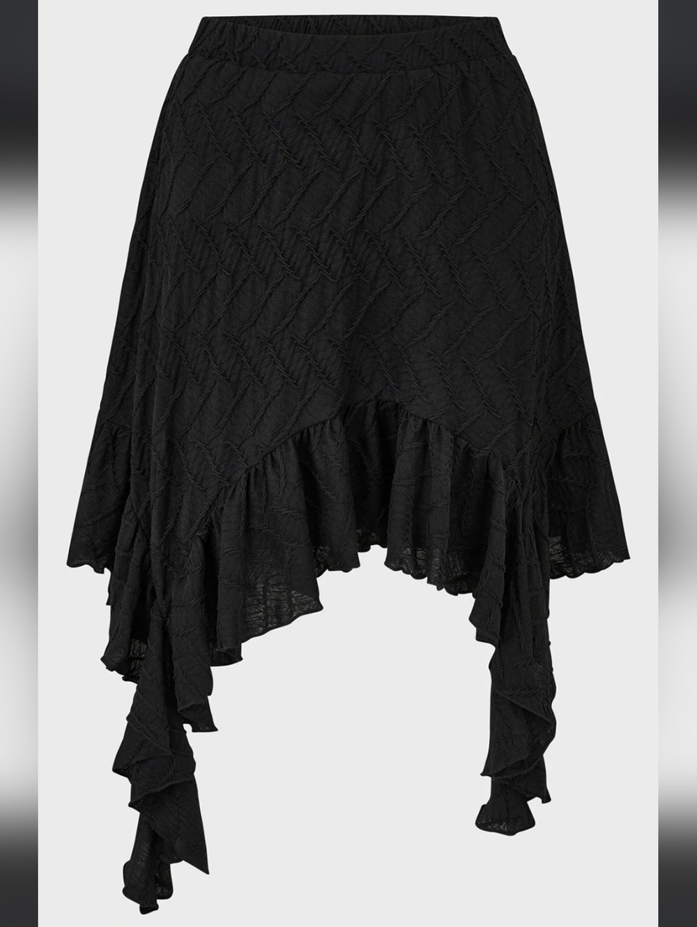 Killstar Black Asymmetrical Ruffled Skirt